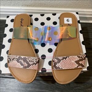 Qupid Python Sandals Size 6